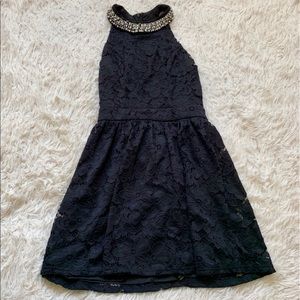 Lace Black Skater Dress